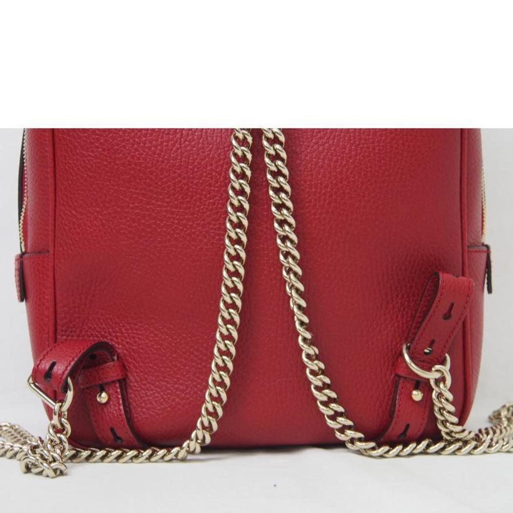 Gucci Leather Backpack Soho Interlocking Red - image 4